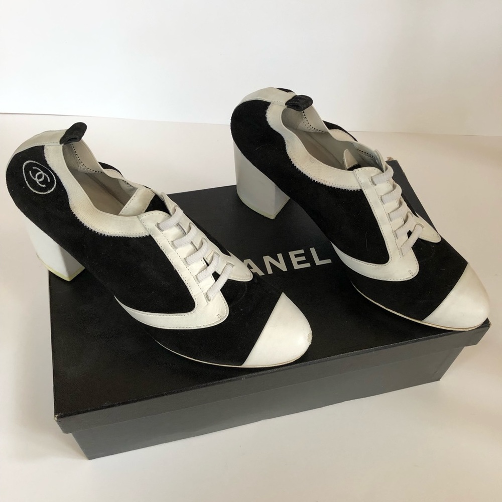 Authentic Chanel suede/leather booties